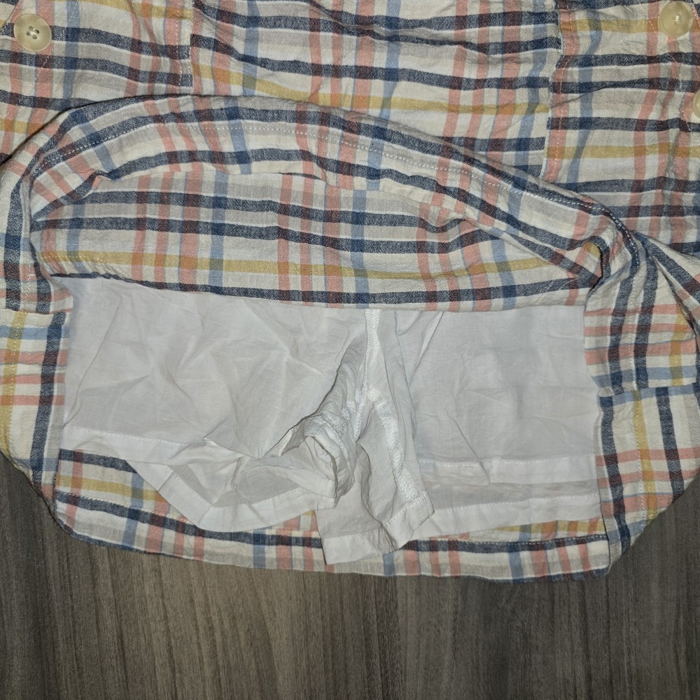 CATO Plaid Linen Blend Skort Pockets Picnic Cottagecore Feminine Preppy Sz L - Picture 6 of 9